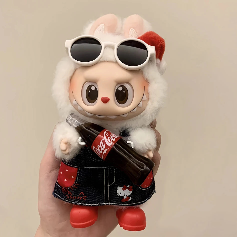 2025 New For Labubu Clothes Trendy Strap Skirt 15/17cm Doll Cross-dressing Game Vinyl Doll Labubu Accessories Decora Girl Gift